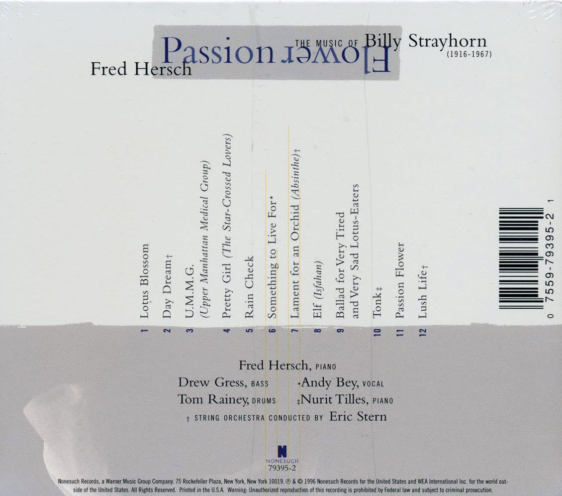 Fred Hersch - Passion Flower: Fred Hersch Plays Billy Strayhorn Music CD