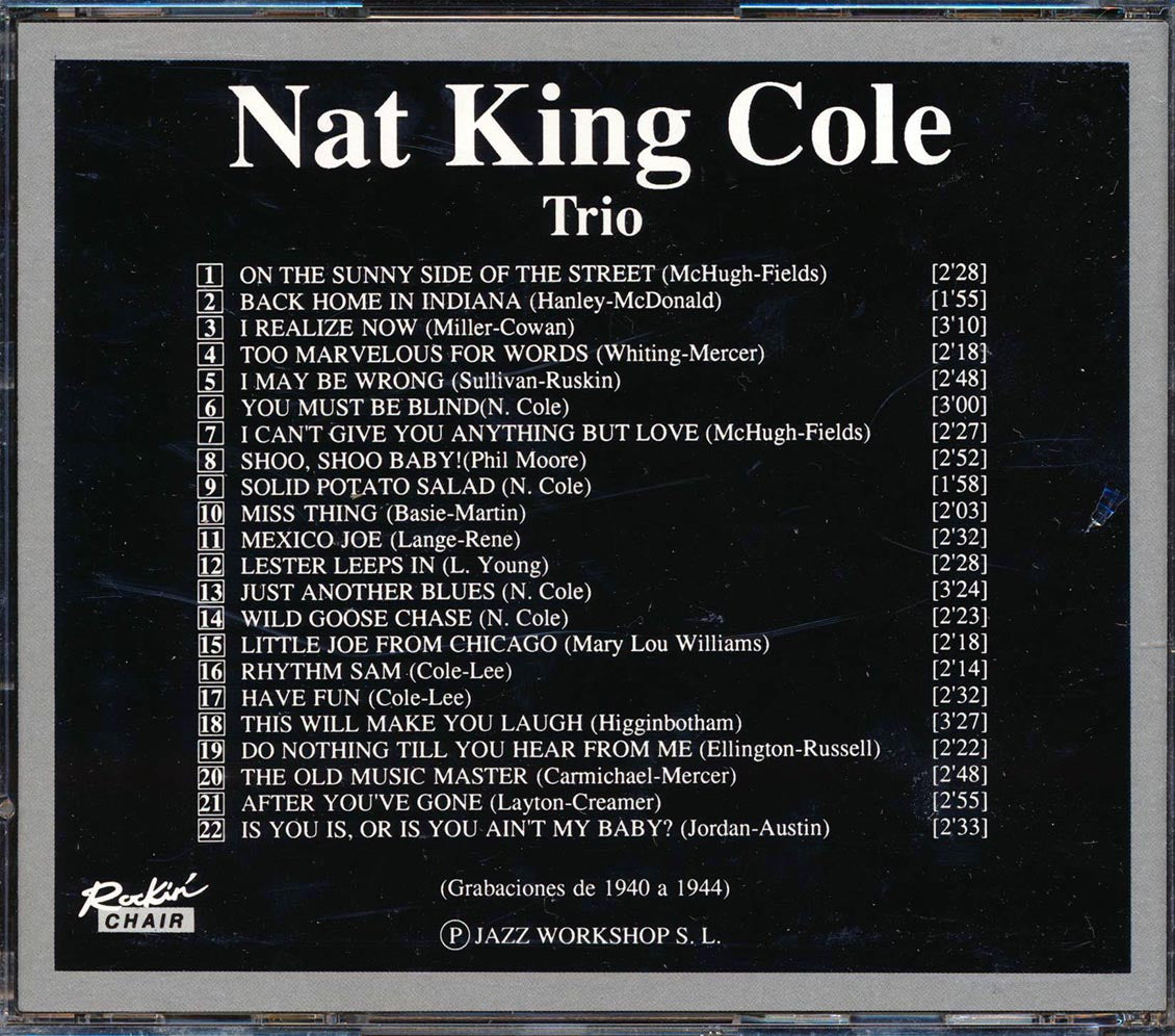Nat King Cole Trio Featuring Oscar Moore 22 tracks Music CD