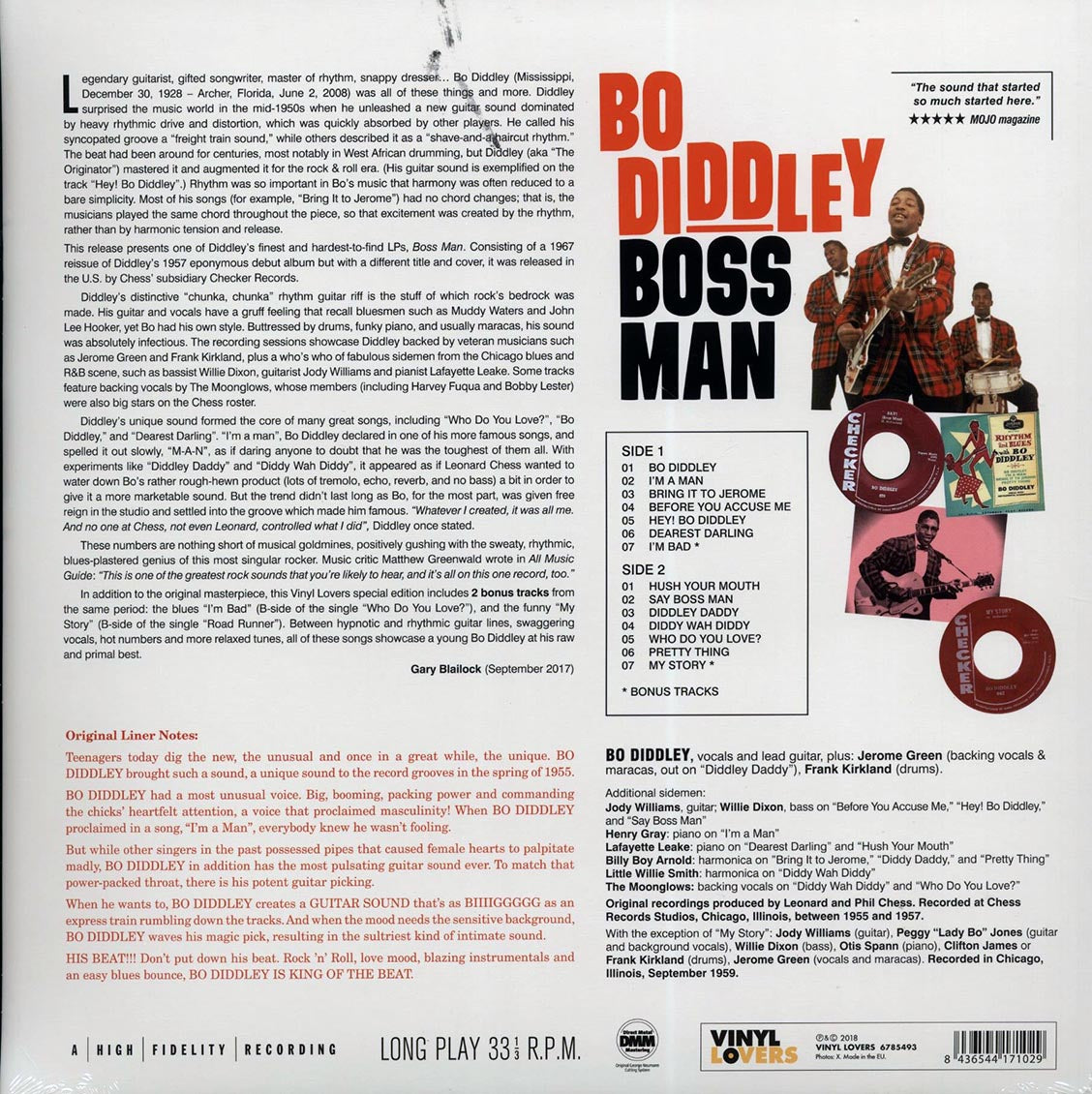 Bo Diddley - Boss Man (+2 bonus tracks) (ltd. ed.) (180g) Vinyl Record