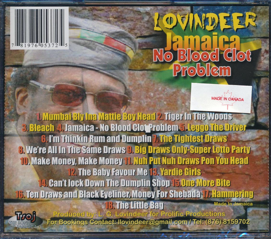 Lovindeer - Jamaica: No Blood Clot Problem Music CD