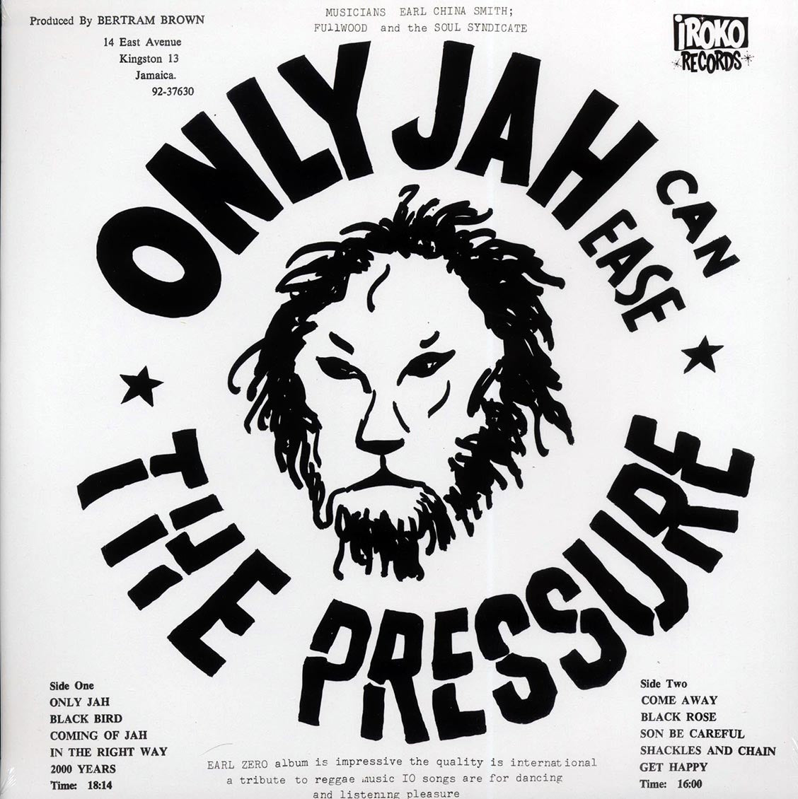 Earl Zero - Only Jah Can Ease The Pressure Vinyl Record