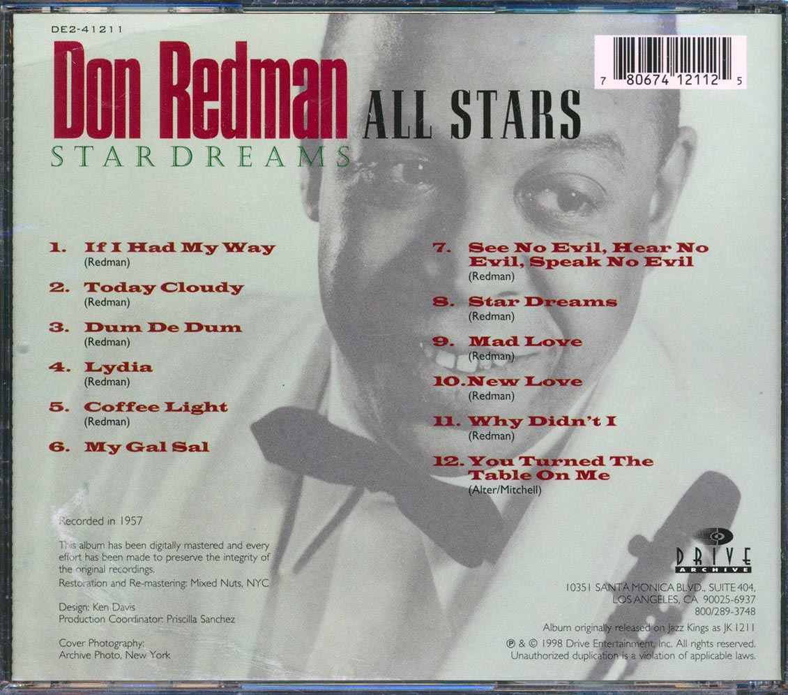 Don Redman & His All Stars - Stardreams Music CD