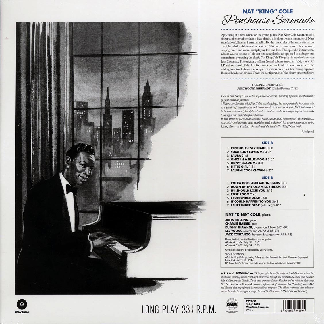 Nat King Cole - Penthouse Serenade: Nat King Cole At The Piano (+2 bonus tracks) (ltd. ed.) (180g) (remastered) Vinyl Record