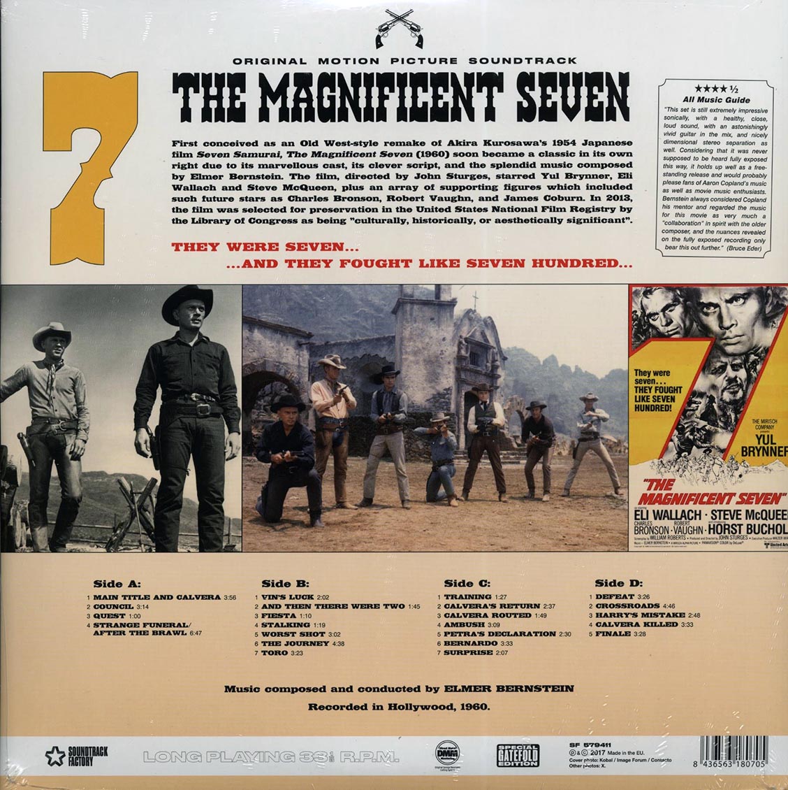 Elmer Bernstein - The Magnificent Seven: Original Motion Picture Soundtrack (22 tracks) (2xLP) (180g) Vinyl Record