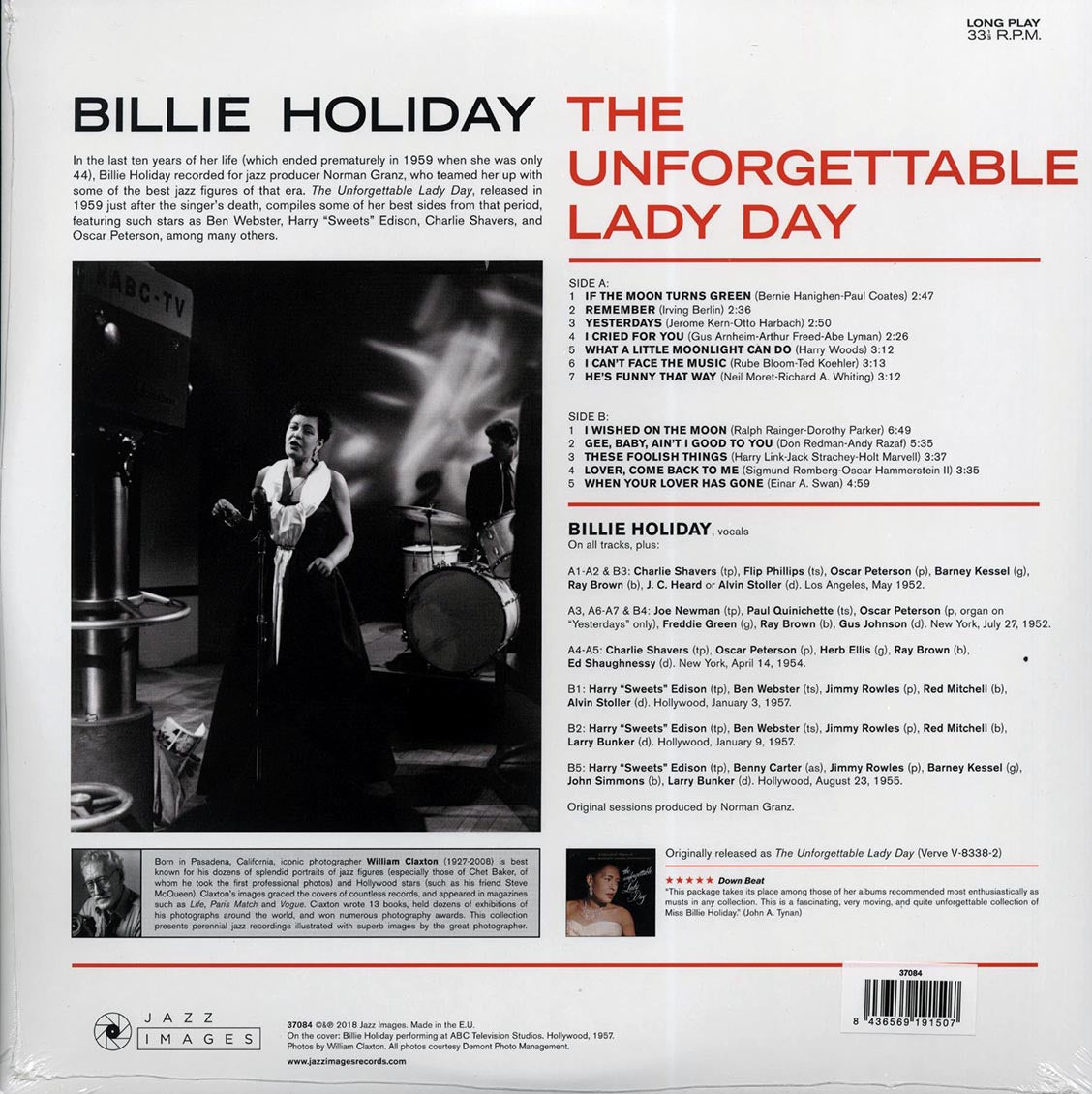 Billie Holiday - The Unforgettable Lady Day (ltd. ed.) (180g) (High-Def VV) Vinyl Record