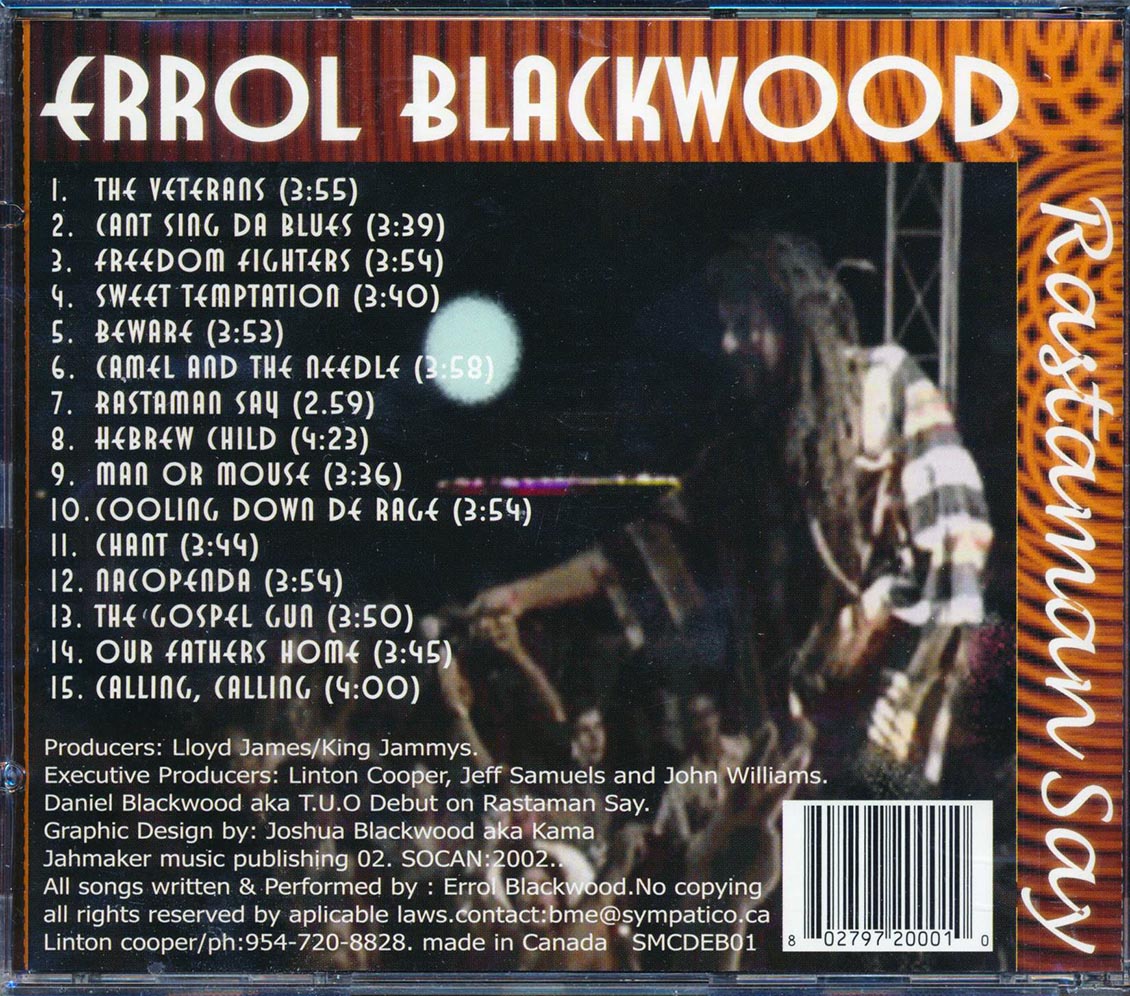 Errol Blackwood - Rastaman Say Music CD