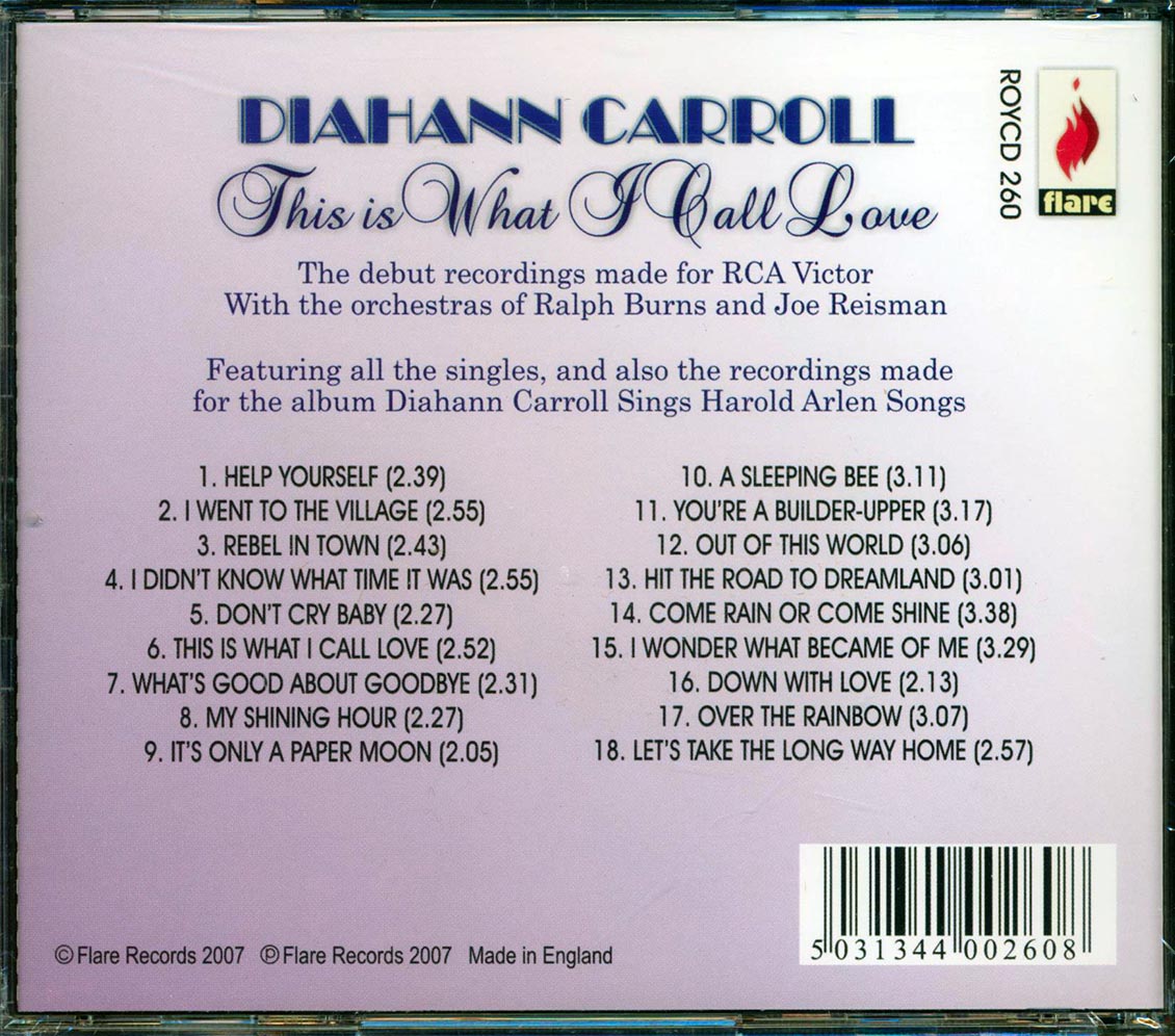 Diahann Carroll This Is What I Call Love Music CD