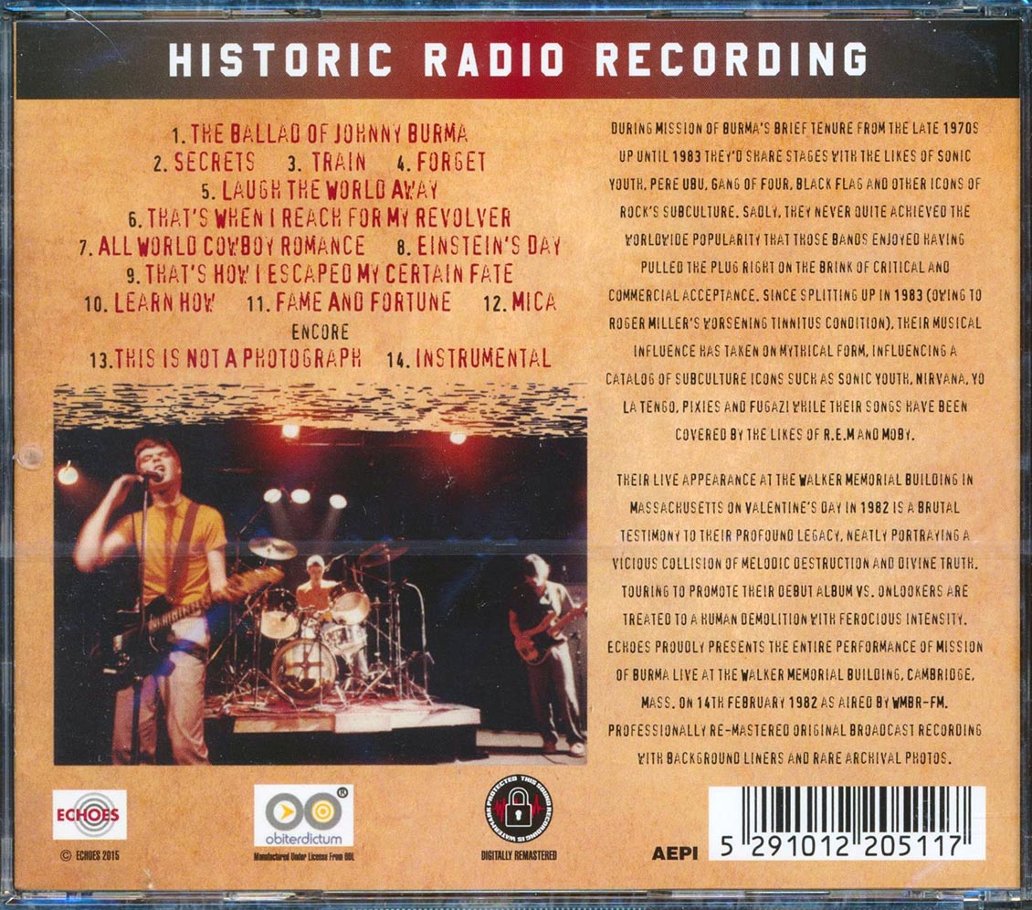 Mission Of Burma - Live At MIT, 1982 (incl. 8-page booklet) (remastered) Music CD