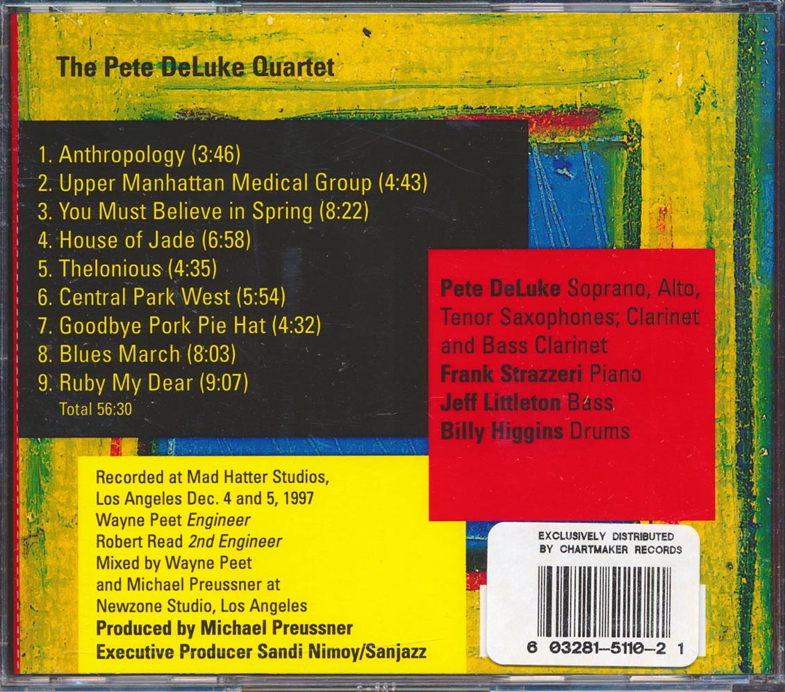 Pete DeLuke Quartet - Timeless Music CD