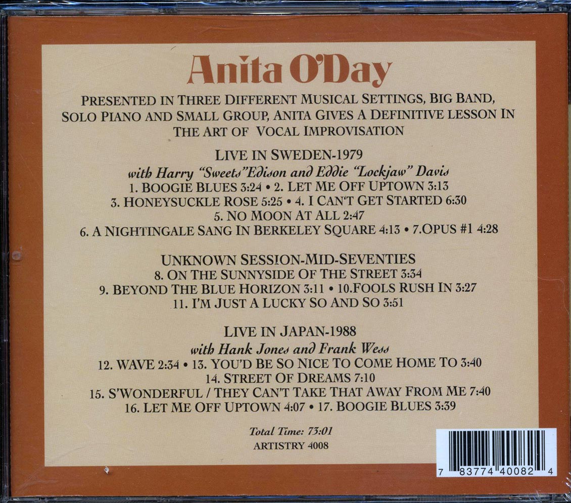 Anita O'Day - Portrait Of A Jazz Singer Music CD