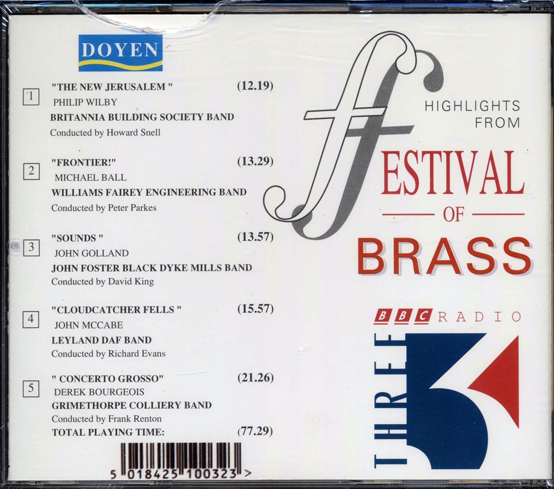 Britannia Building Society Band, Black Dyke Mills Band, Etc. - Festival Of Brass 1991 Music CD