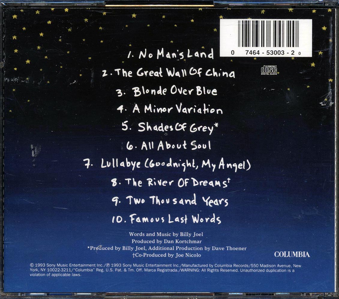 Billy Joel - River Of Dreams Music CD