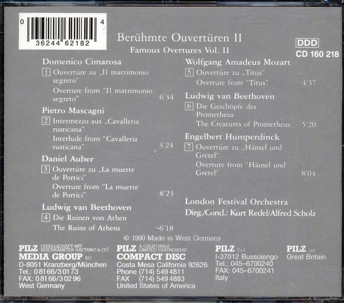 Various - Beruhmte Ouverturen II Music CD
