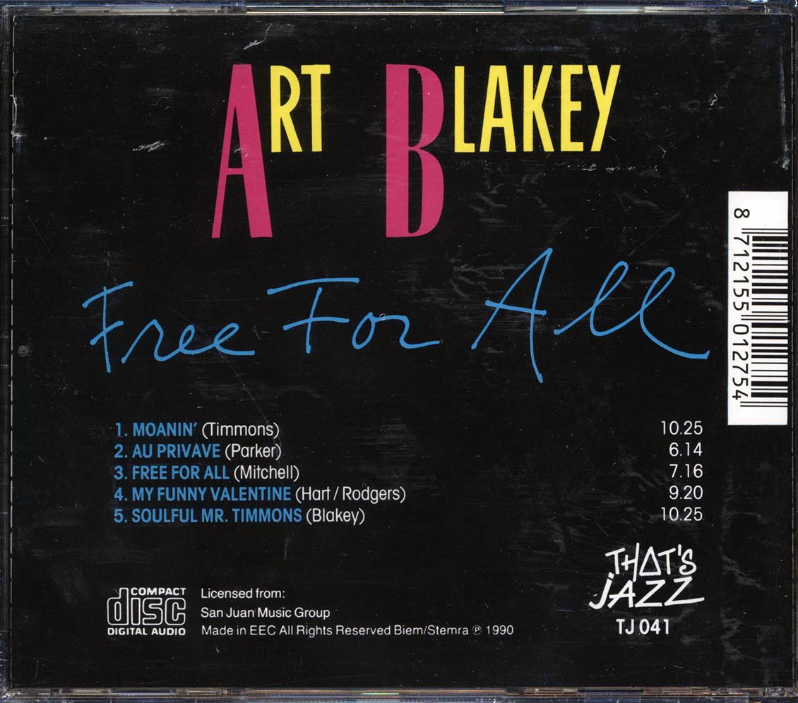 Art Blakey - Free For All Music CD
