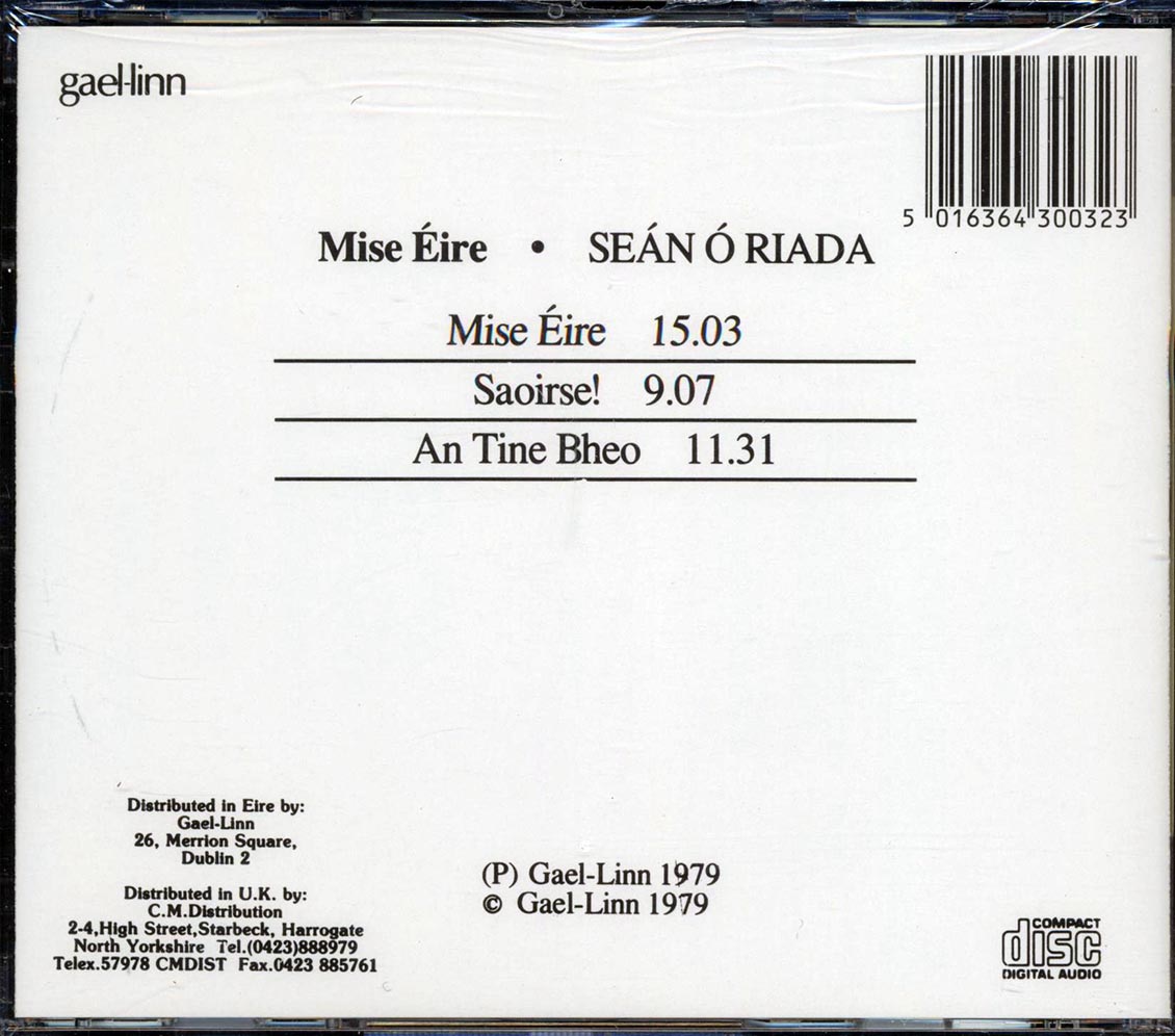 Sean O Riada - Mise Eire Music CD