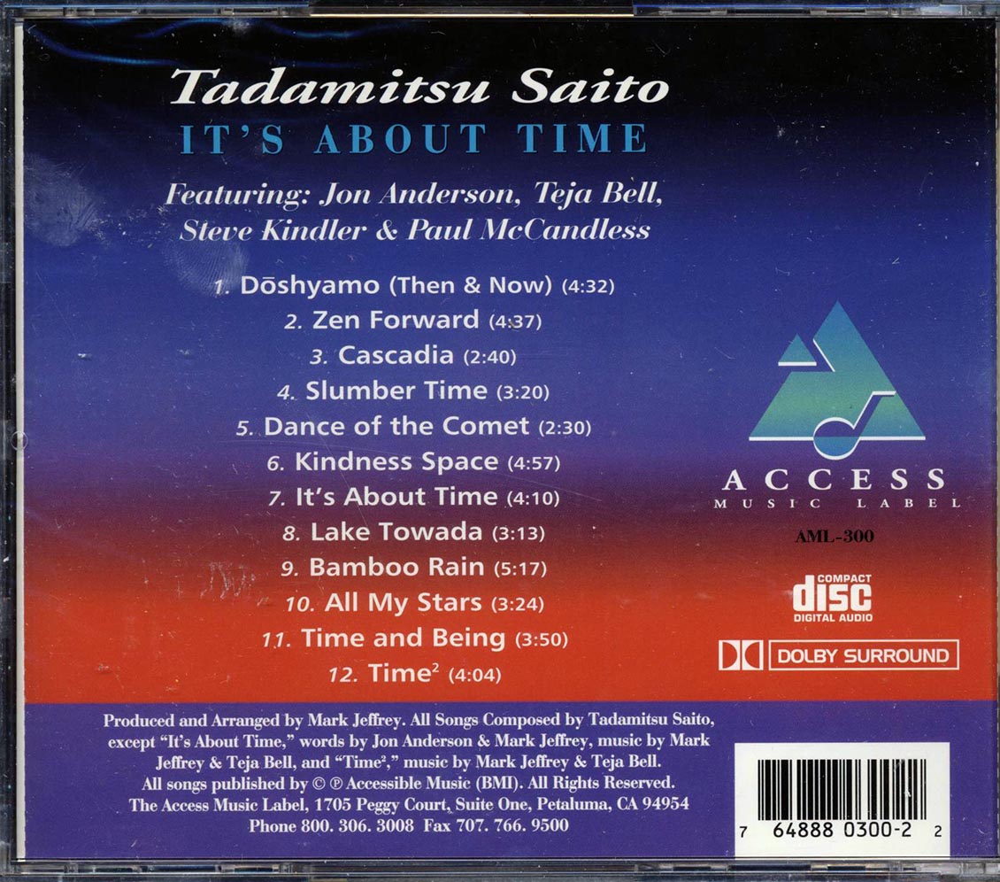 Tadamitsu Saito - It's About Time Music CD