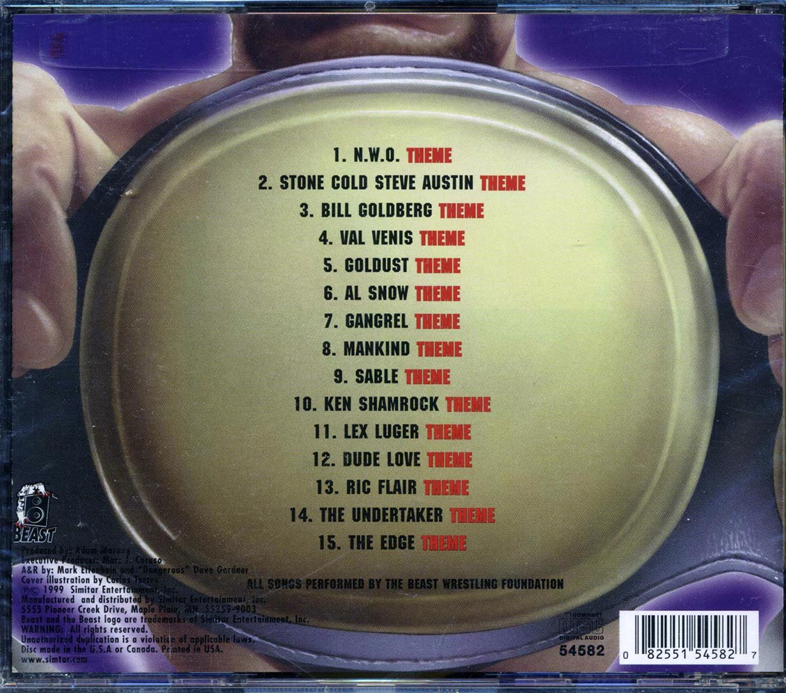 Various Slammin' Wrestling Hits Music CD