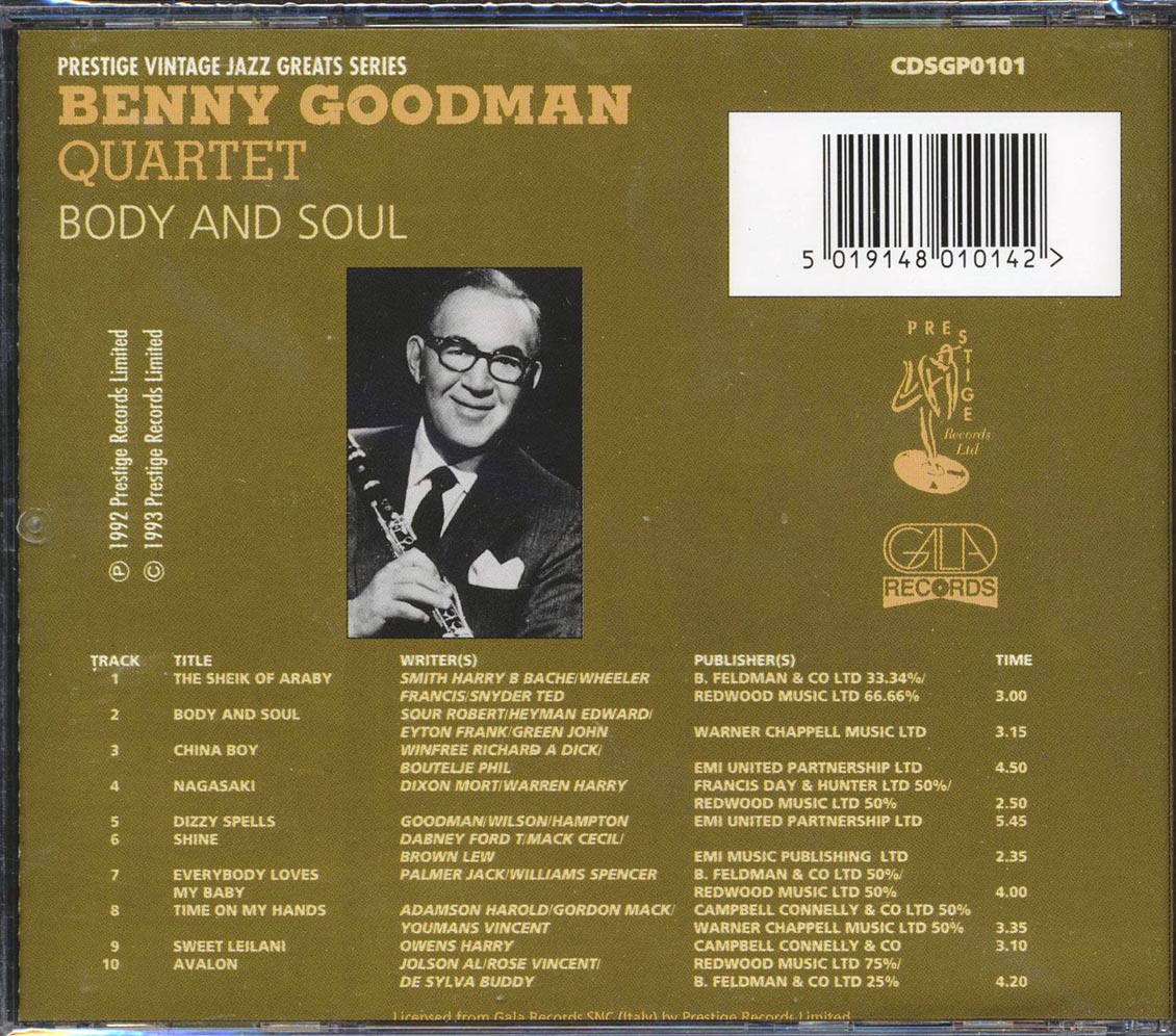 Benny Goodman Quartet - Body And Soul Music CD