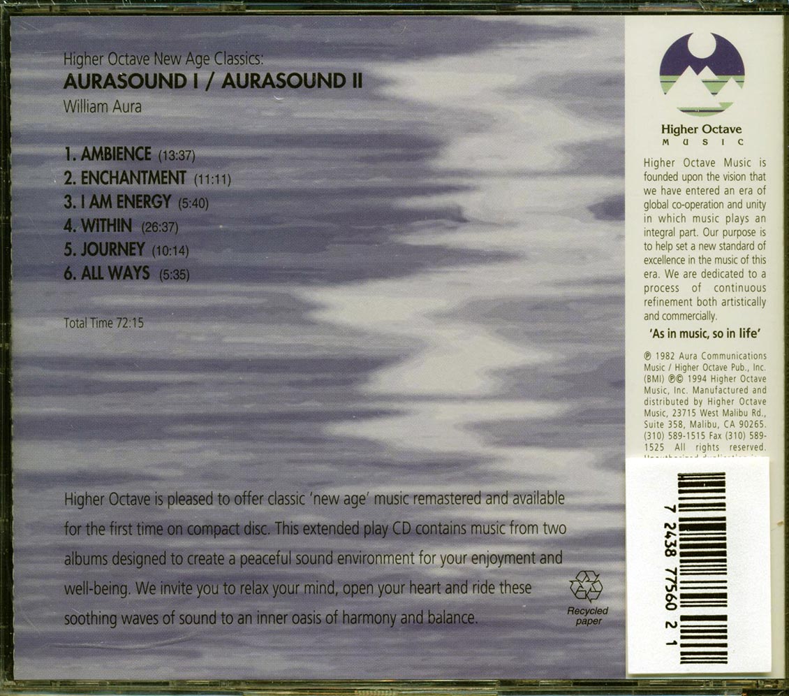 William Aura - Aurasound 1 + Aurasound 2 (2 albums on 1 CD) Music CD