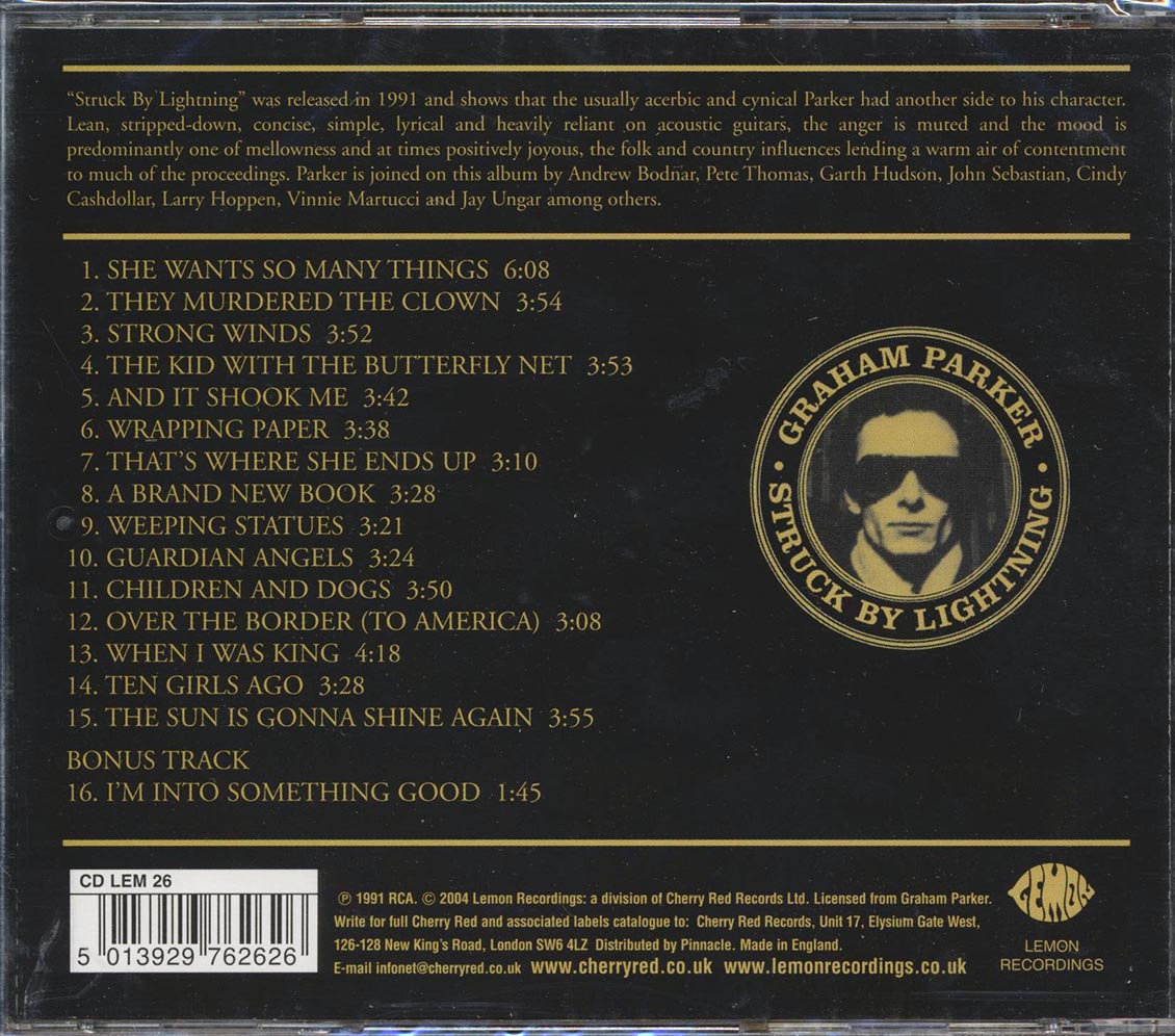 Graham Parker - Struck By Lightning Music CD