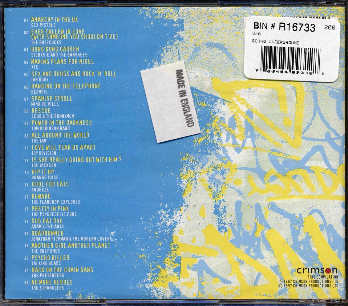 Sex Pistols Buzzcocks XTC Etc Going Underground 22 Track CD From Suburbia 22 tracks Music CD