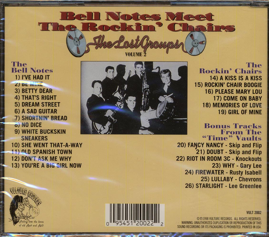 Bell Notes, The Rockin' Chairs, Skip & Flip, Etc. - The Bell Notes Meet The Rockin' Chairs: The Lost Groups Volume 2 (26 tracks) Music CD