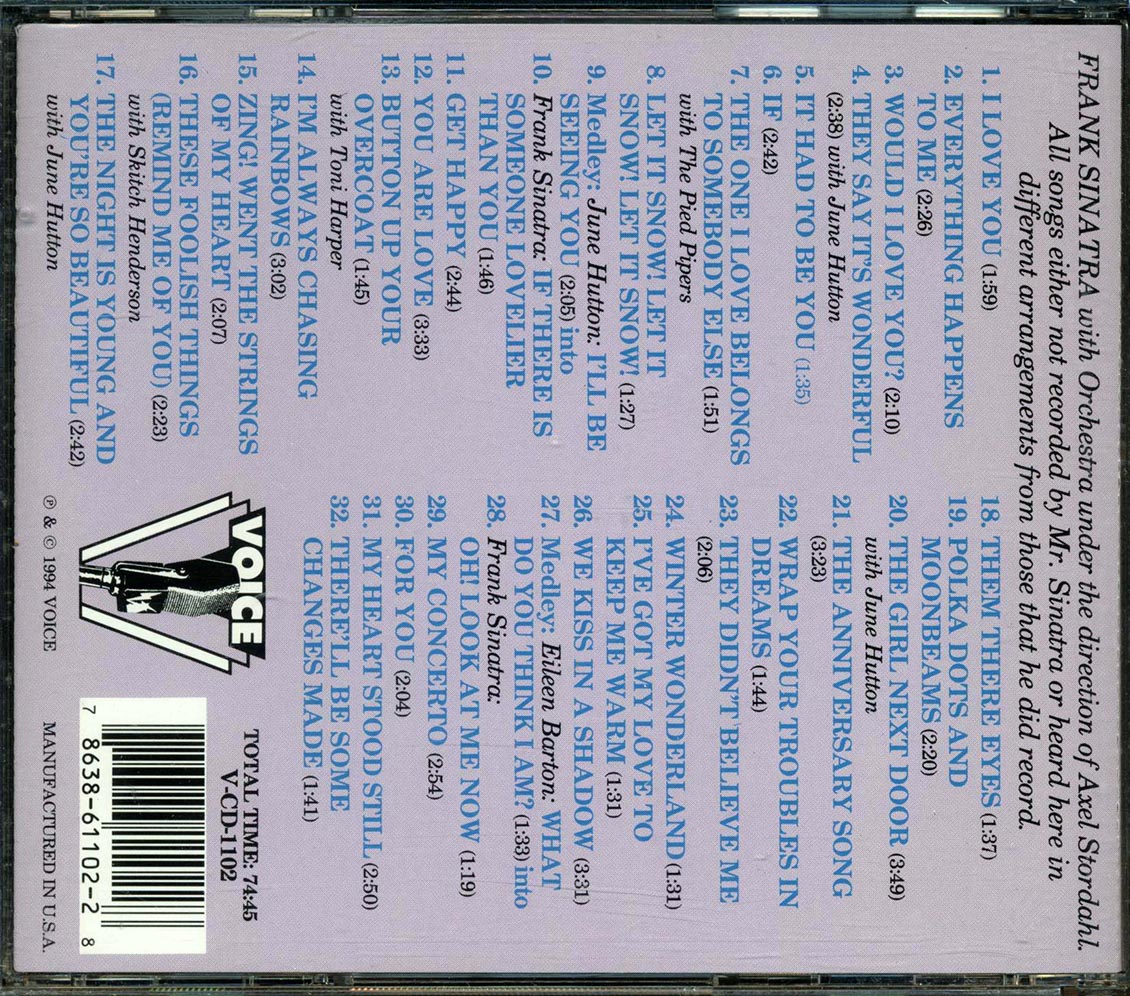 Frank Sinatra There'll Be Some Changes Made The Rarities 1950 1951 32 tracks Music CD