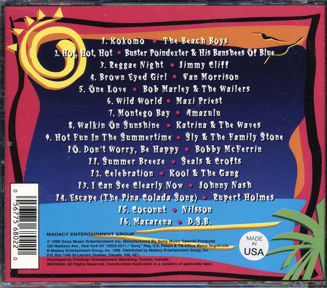 The Beach Boys, Jimmy Cliff, Van Morrison, Seals & Crofts, Etc. - Sun Splashin' Music CD