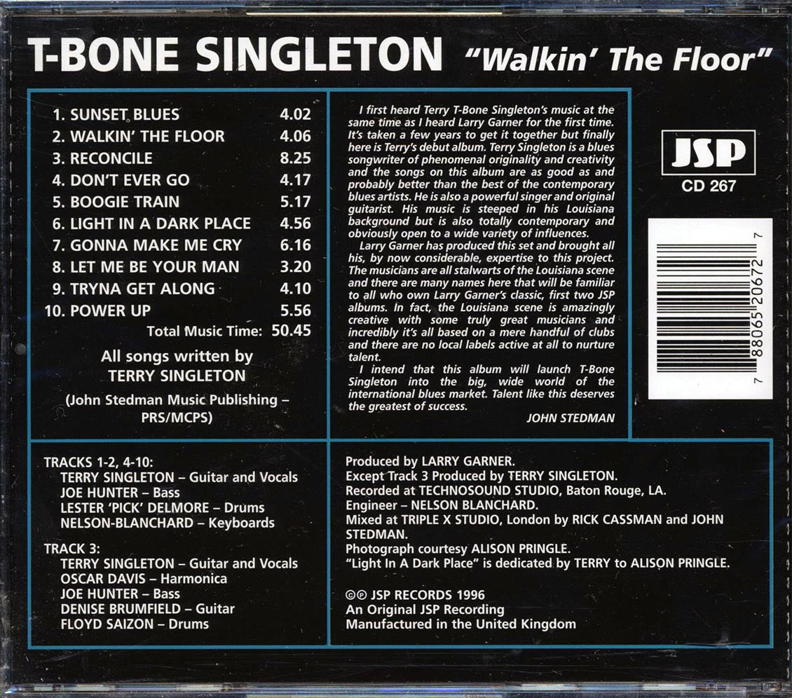 T-Bone Singleton - Walkin' The Floor Music CD