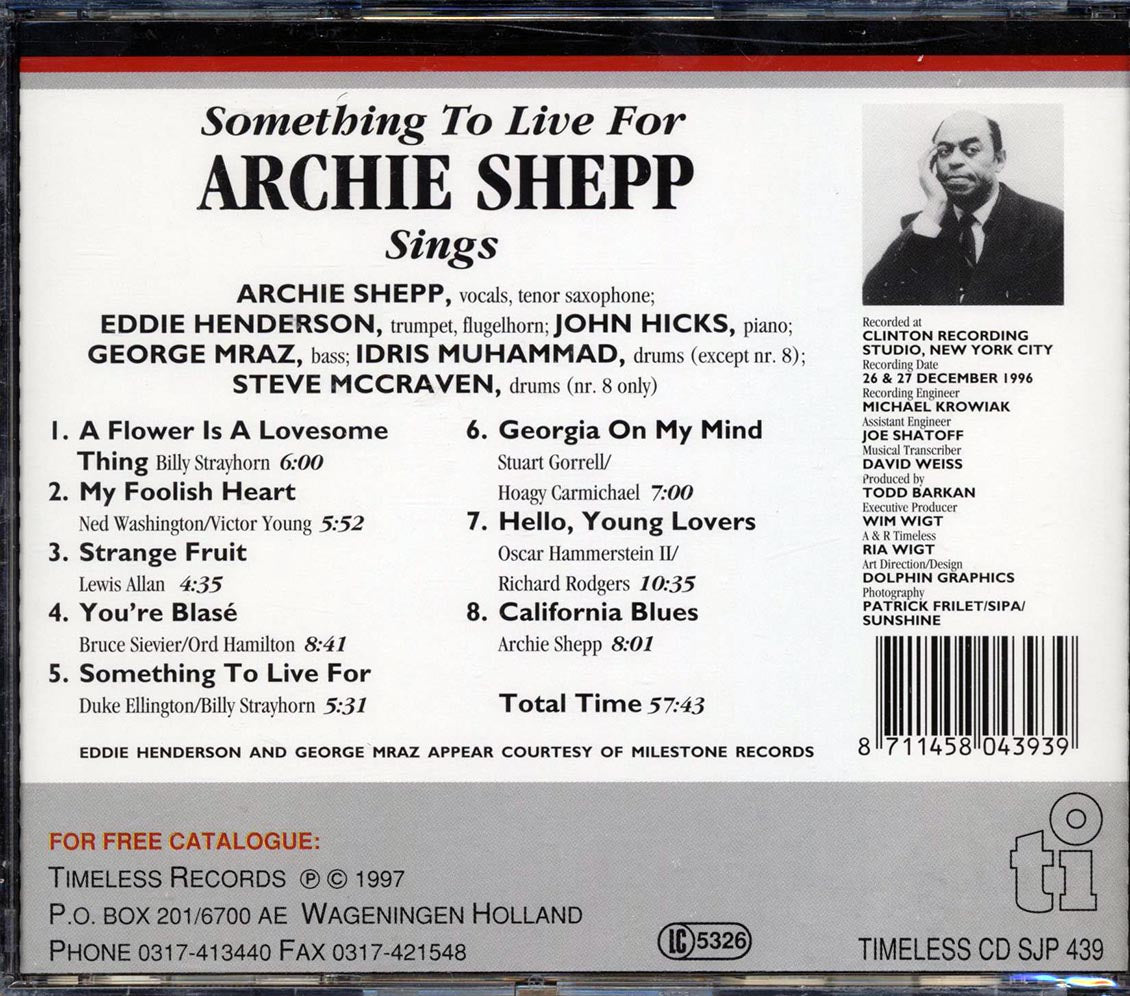 Archie Shepp - Something To Live For Music CD