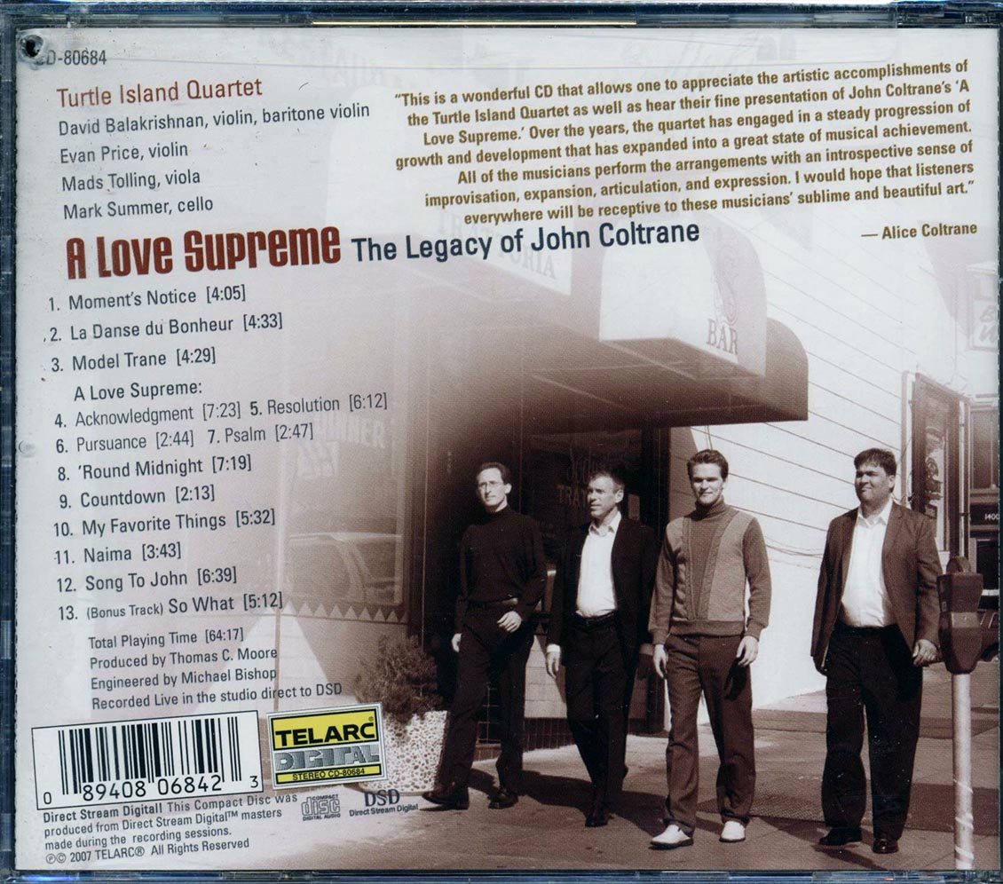 The Turtle Island Quartet A Love Supreme The Legacy Of John Coltrane marked/ltd stock Music CD