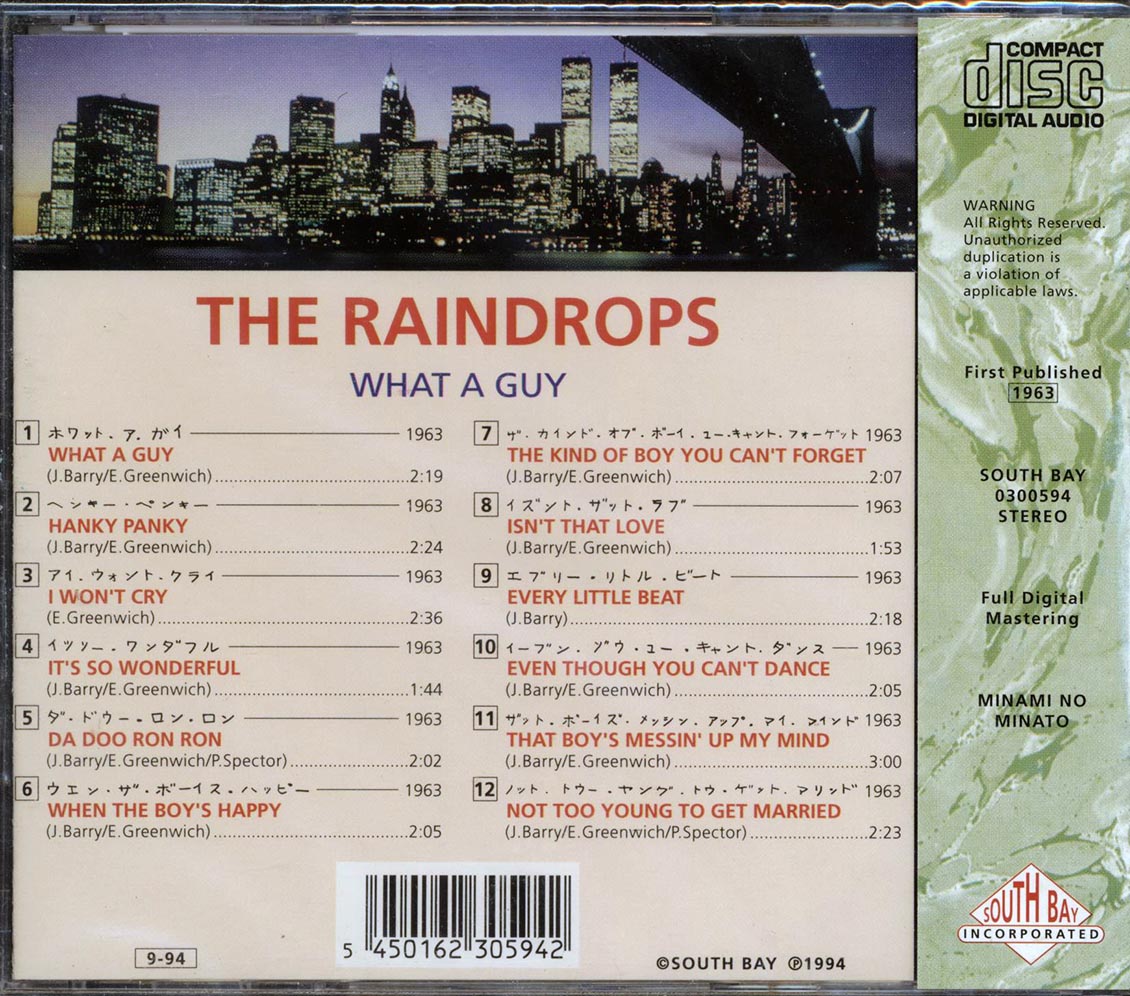 The Raindrops - What A Guy Music CD