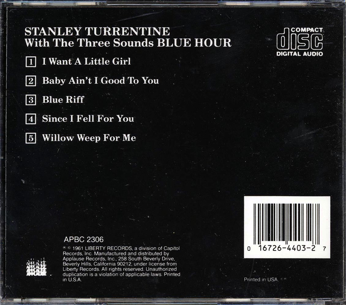 Stanley Turrentine With The Three Sounds - Blue Hour Music CD