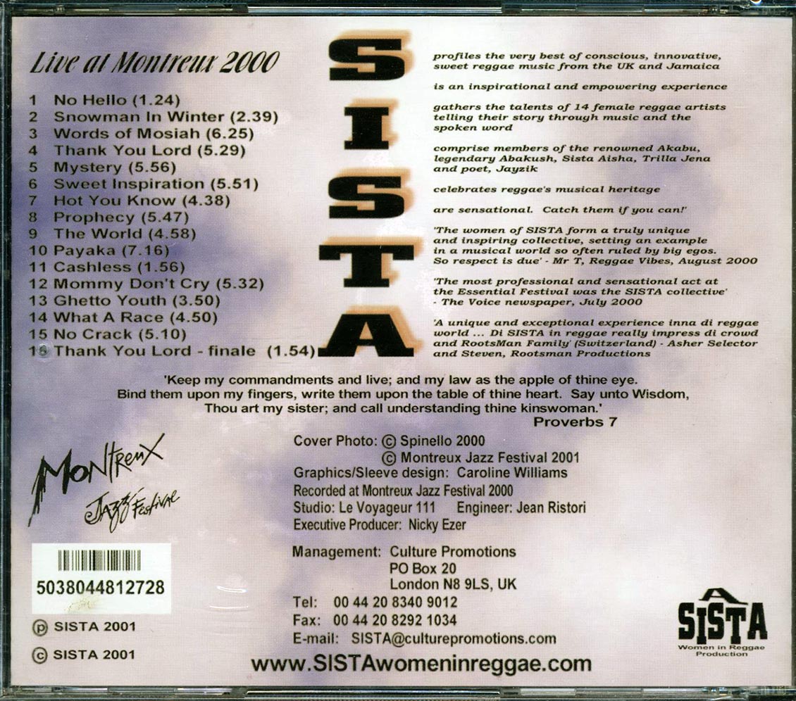 Sista - Live At Montreux Music CD