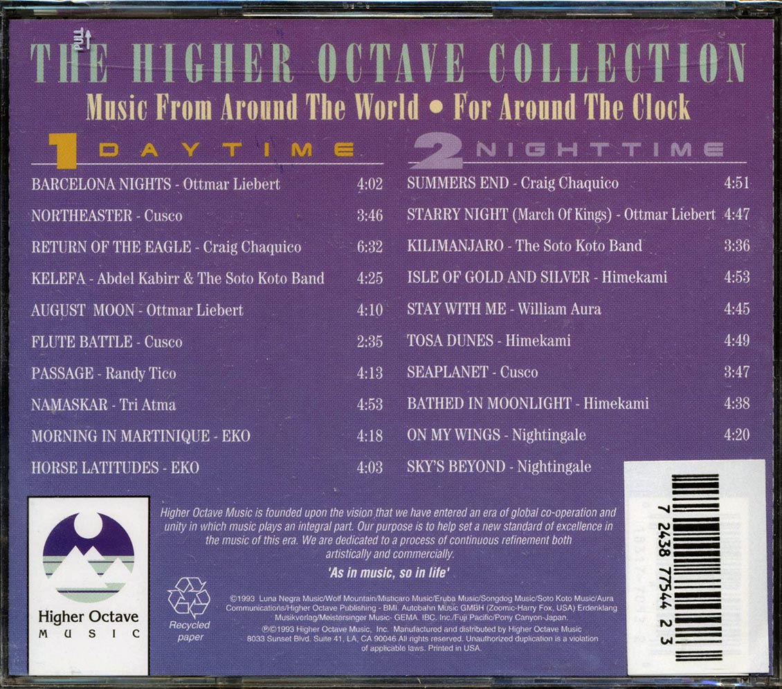 Ottmar Liebert, Cusco, Eko, Etc. - The Higher Octave Collection: Music From Around The World For Around The Clock Music CD