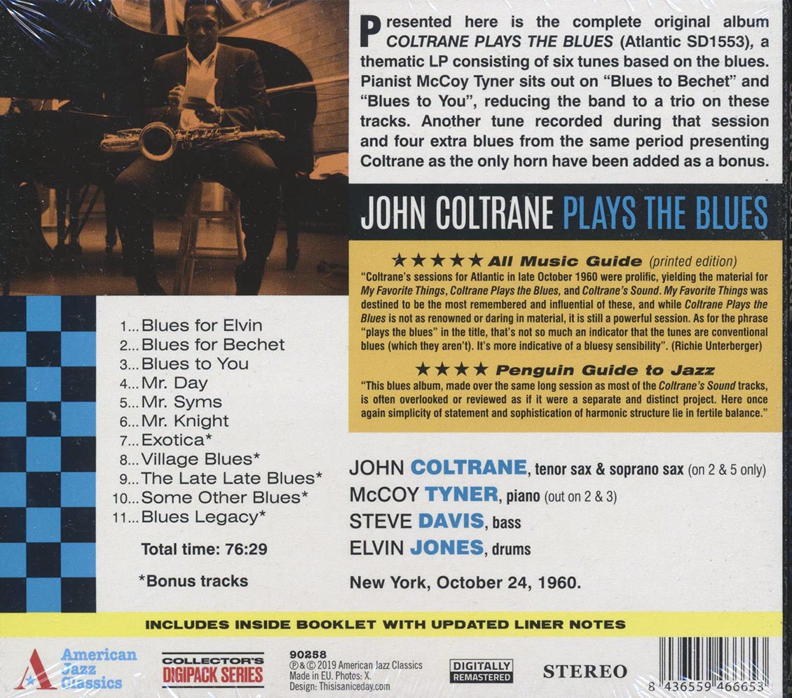 John Coltrane Plays The Blues Music CD