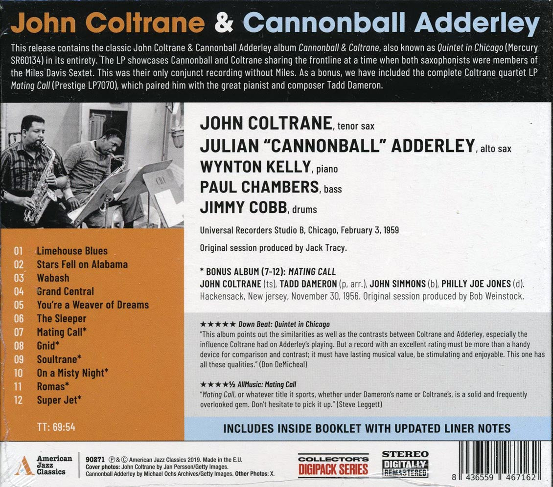 John Coltrane Cannonball Adderley John Coltrane & Cannonball Adderley Music CD