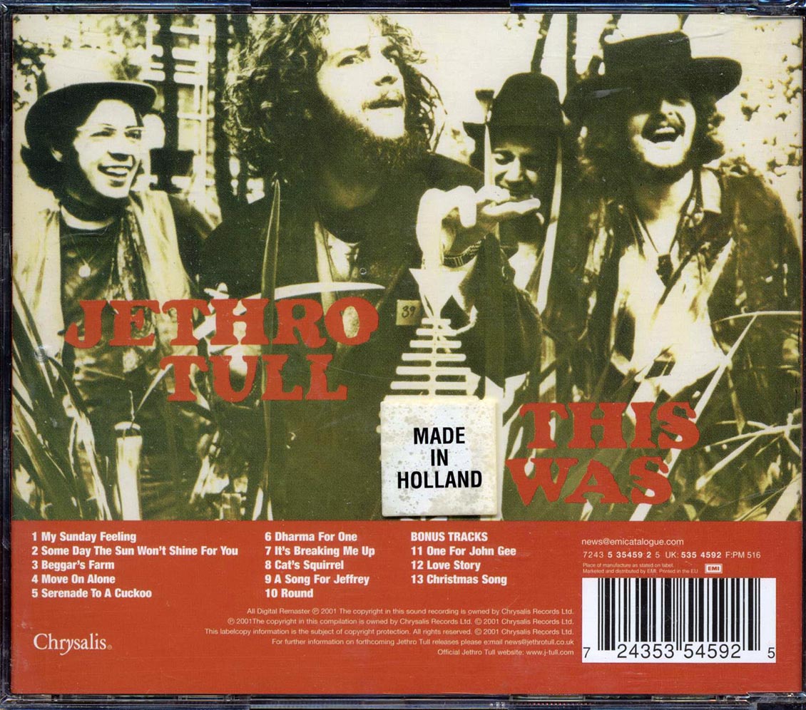 Jethro Tull This Was + 4 bonus tracks remastered Music CD