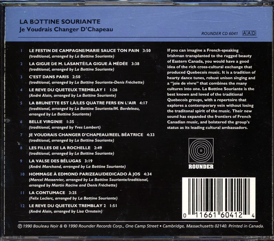 La Bottine Souriante - Je Voudrais Changer D'Chapeau Music CD