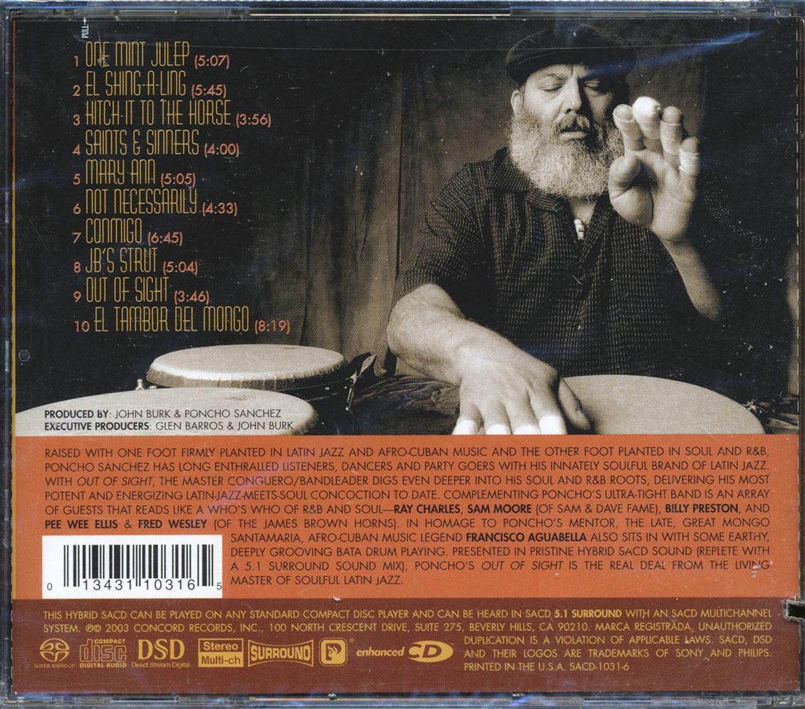 Poncho Sanchez - Out Of Sight (marked/ltd stock) Music CD