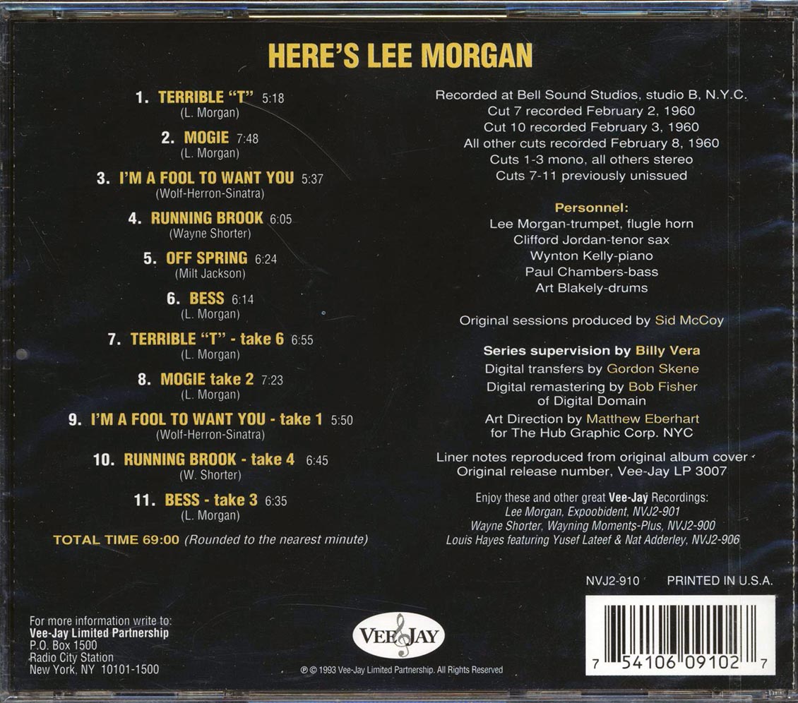 Lee Morgan - Here's Lee Morgan Music CD