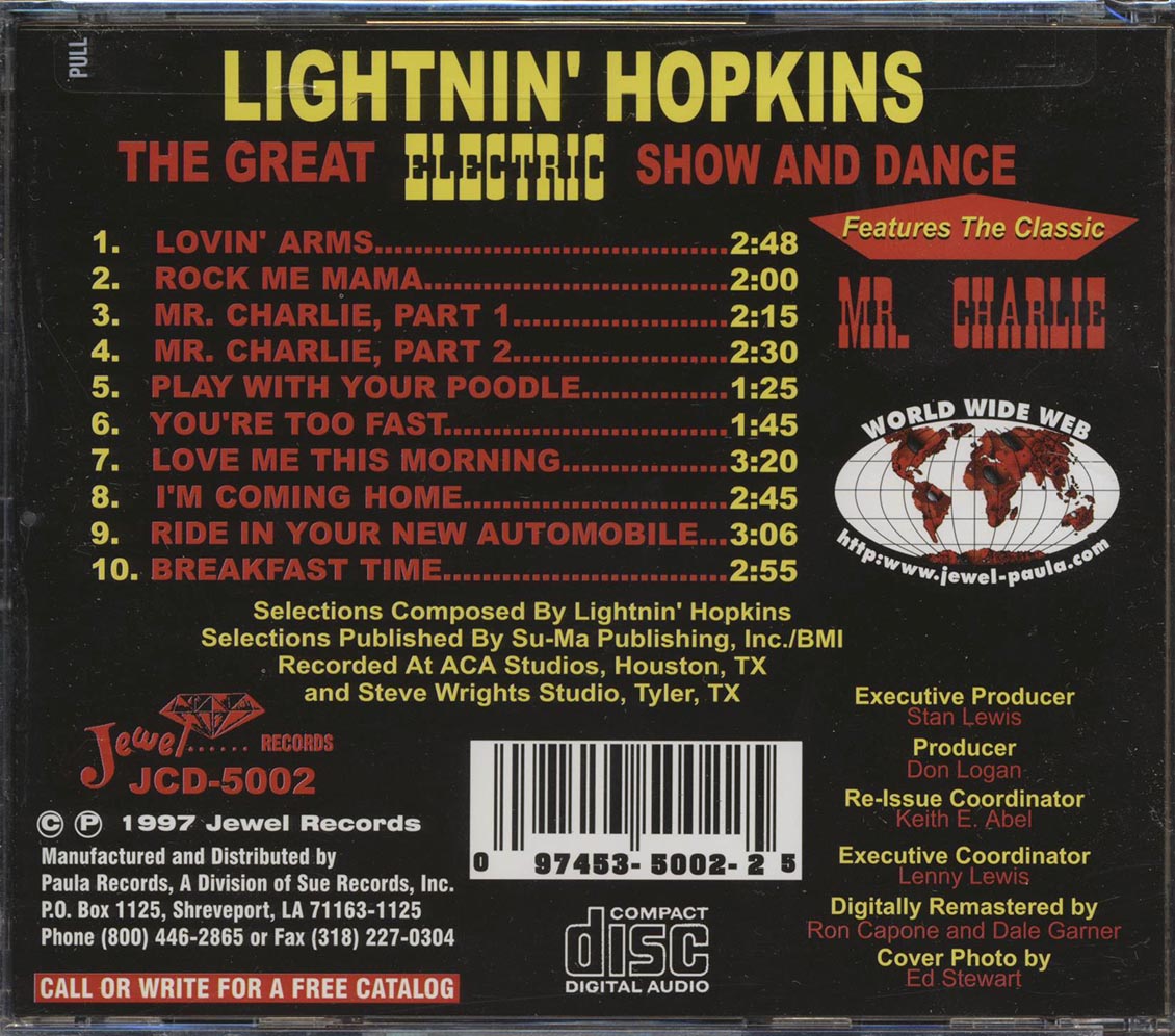 Lightnin' Hopkins - The Great Electric Show And Dance Music CD