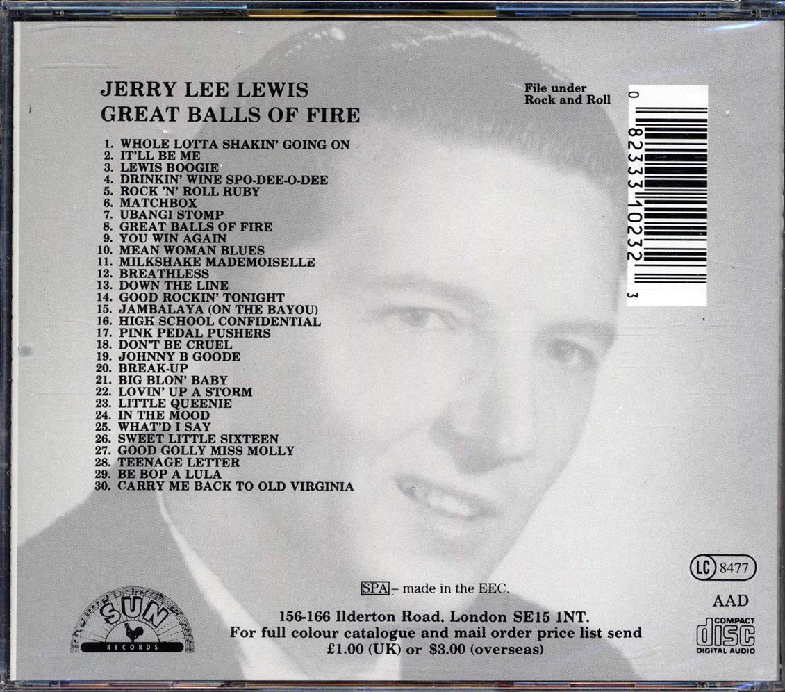 Jerry Lee Lewis - Great Balls Of Fire (30 tracks) Music CD