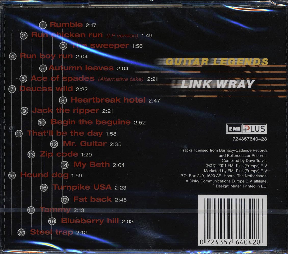 Link Wray - Guitar Legends (20 tracks) Music CD