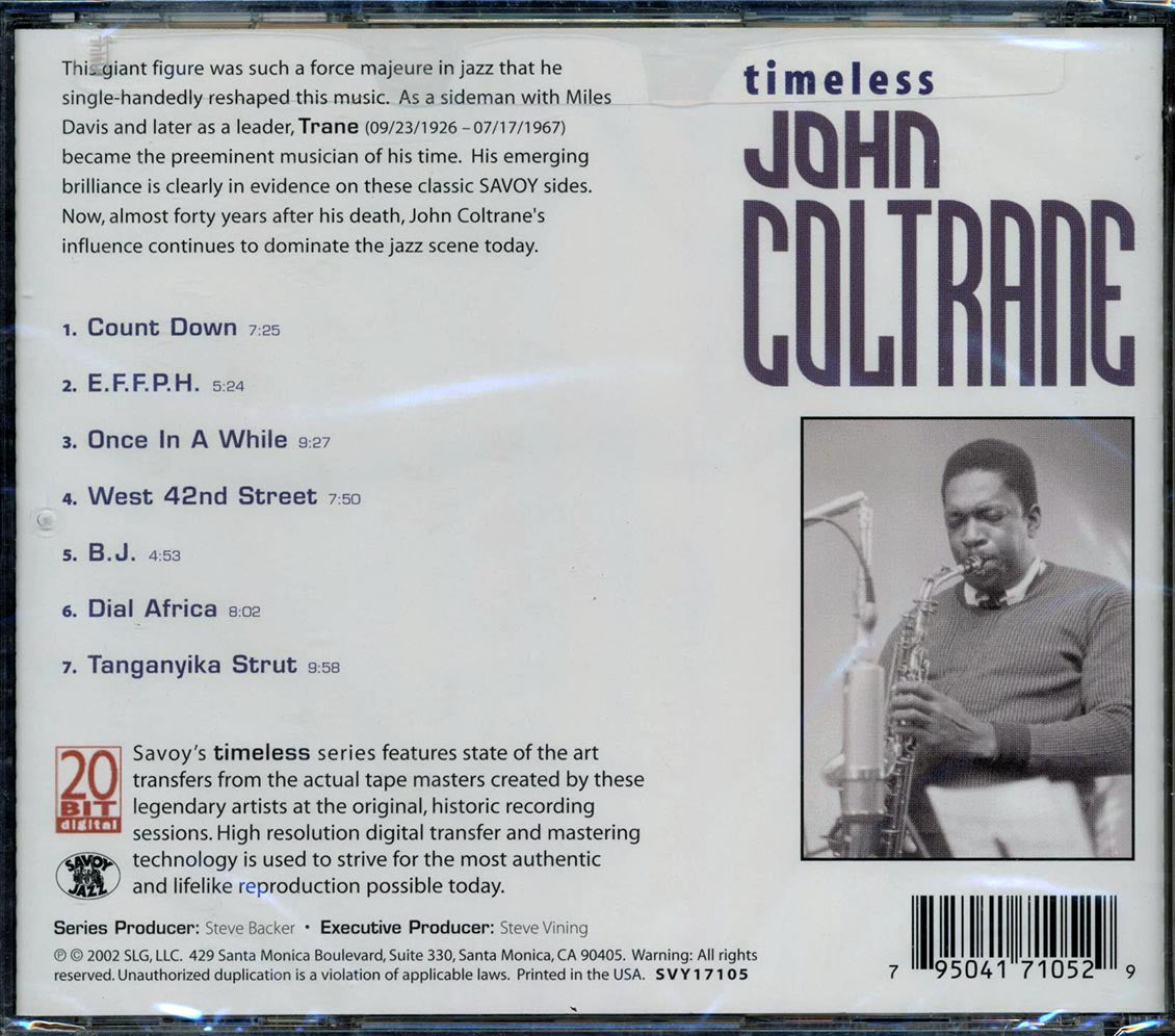 John Coltrane - Timeless (remastered) (20-bit mastering) Music CD