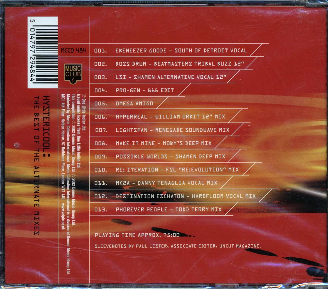 Shamen - Hystericool: The Best Of The Alternate Mixes Music CD