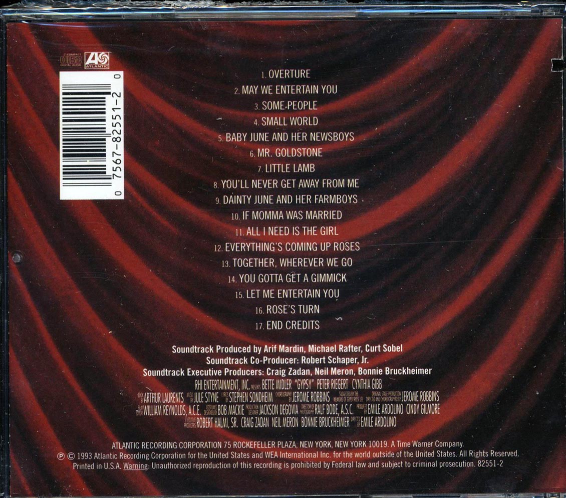 Bette Midler - Gypsy (marked/ltd stock) Music CD