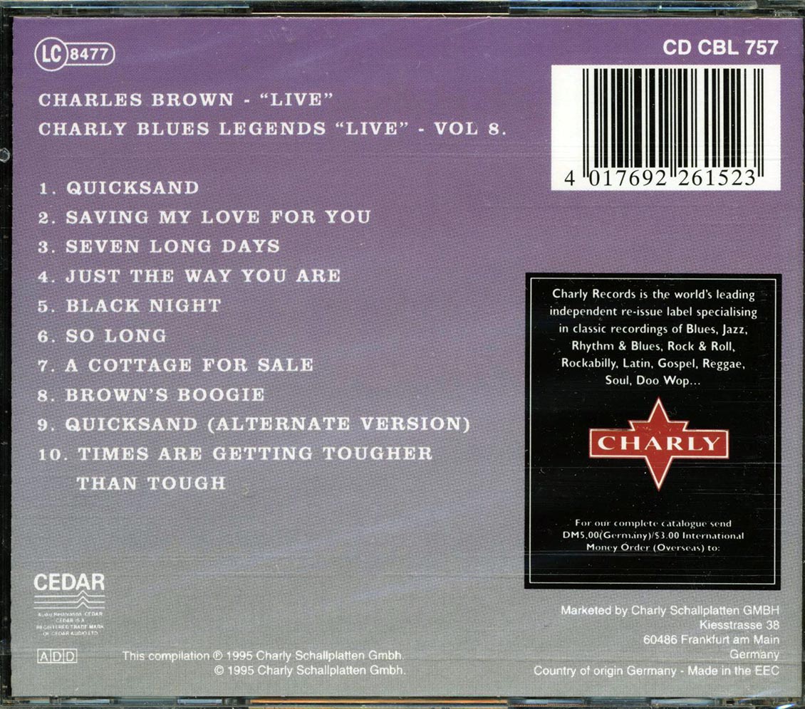 Charles Brown - Live Music CD