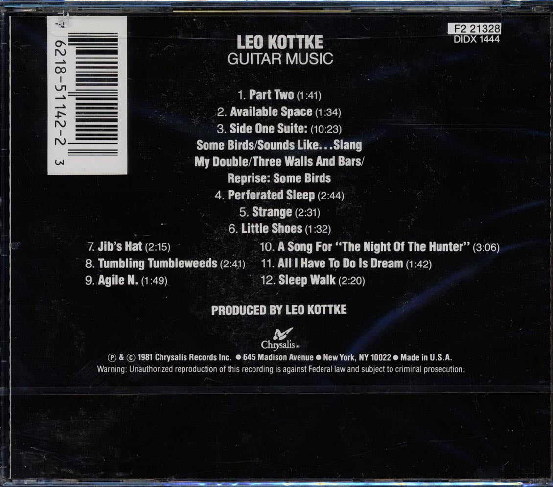 Leo Kottke - Guitar Music Music CD