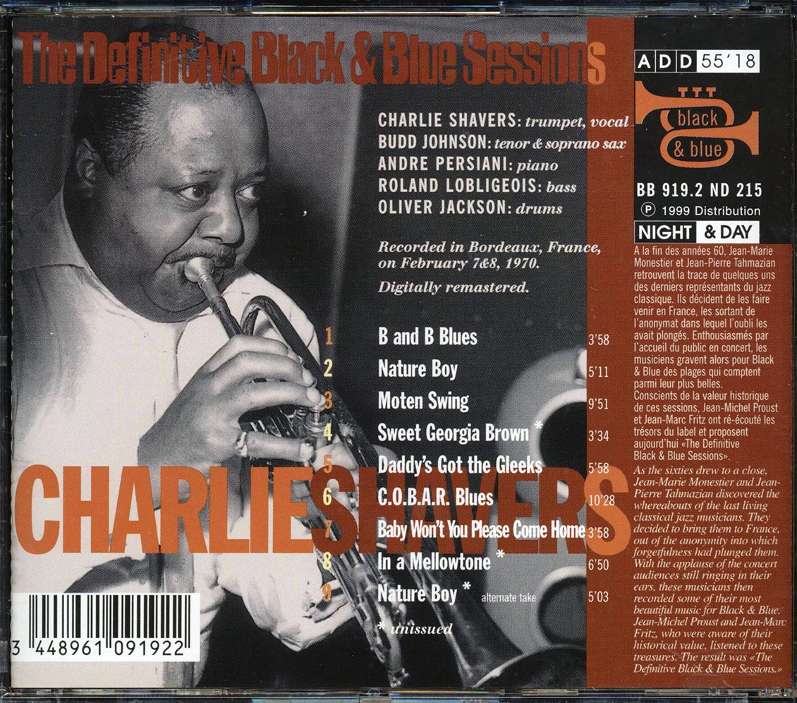 Charlie Shavers - The Last Sessions Music CD